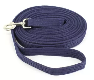 Mustang Longe/Leine fuer Pferde/Hunde 8m Softlonge Langzügel Dunkel Blau - Bild 1 von 1