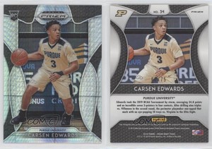 2019-20 Panini Prizm Draft Picks Hyper Prizm /75 Carsen Edwards #34 Rookie RC