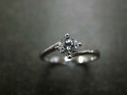 1.30Ct Round Old Mine Certified Moissanite Engagement Ring 14K White Gold Plated
