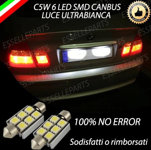 COPPIA LUCI TARGA 6 LED PER BMW SERIE 3 E46 CANBUS 100% NO ERRORE - Immagine 1 di 1