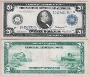 Fr. 969 $20 1914 Federal Reserve Note Burke/Glass signature combination. VF - Picture 1 of 1
