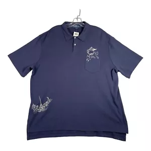 Polo Ralph Lauren Herren Poloshirt Gr. XXL Blau Sailfish Grafik Tasche NEU - Bild 1 von 16