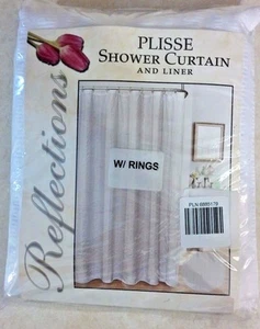 MADISON PLISSE 14 PIECE SHOWER CURTAIN, LINER, RING SET 70” x 72” - Picture 1 of 3