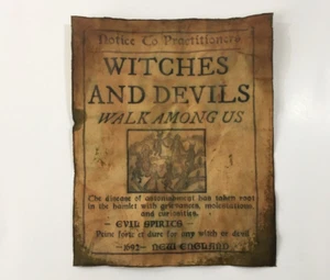 Salem Witch Trials Print Witch Theme Witchery Replica Halloween Decorations - Picture 1 of 6
