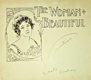 Beautiful Antique Victorian Illustration Ink Drawing of Woman FOR MAGAZINE - Picture 1 of 5