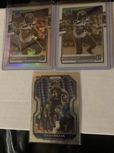 2020 Optic NFL DeeJay Dallas RC Lot 3x Card Silver + Negative Variation + Prizm - Picture 1 of 4