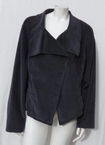 $80 NEW NWT LANE BRYANT Gray Soft Stretch Corduroy Asymmetric Jacket size 26 - Picture 1 of 6