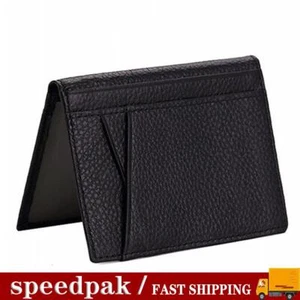 Portafoglio Uomo Semplice Sottile Vera Pelle Bifold Portamonete Credito Carta A7N0 - Foto 1 di 14