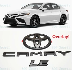 2018 - 2023 Toyota Camry Le Black Out emblema letras de insignia kit de superposición - Imagen 1 de 6