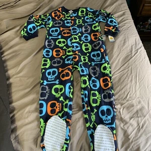 Joe Boxer Footed Pajamas Skulls Lil Biker Cool Youth 4/5 NWT Boys Girls Soft - Picture 1 of 7