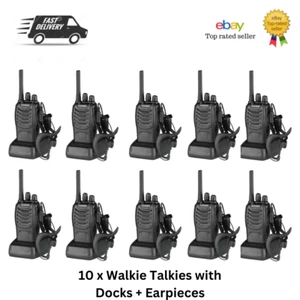 10 x Walkie Talkies Baofeng BF-88E Radio bidireccional de largo alcance PMR 16CH con auriculares - Imagen 1 de 28