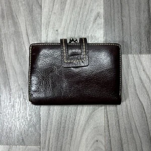 Buxton Double Cardex Geldbörse Portemonnaie Damen klein braun Geniun Leder Innentaschen - Bild 1 von 5