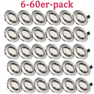 5W Led Einbaustrahler Flach 230V Einbaurahmen Deckenstrahler Einbauspot Spot Set - Bild 1 von 16