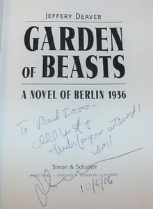 Jeffery Deaver SIGNED The Garden of Beasts TRUE 1st edition, 1st printing 2004 - Picture 1 of 4