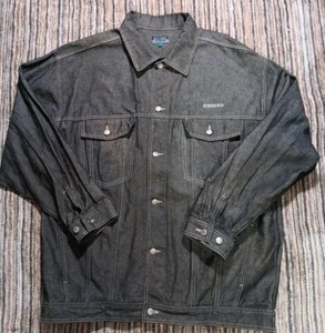 RARE Iceberg History Black Denim Jean Jacket Mens XXL 90s Y2K Italy Hip Hop 🔥 - Picture 1 of 24