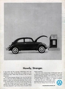 1961 Volkswagen Bug "Howdy Stranger" Original Rare Print Ad - Picture 1 of 1