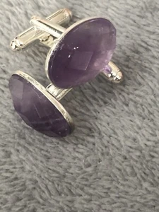 Amethyst Faceted Cufflinks - Picture 1 of 5