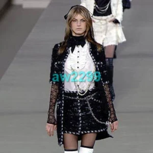 CHANEL 06A 2006 MOST WANTED BOUCLE WOOL RUNWAY SKIRT 38 BLACK MULTI NEW - Picture 1 of 12