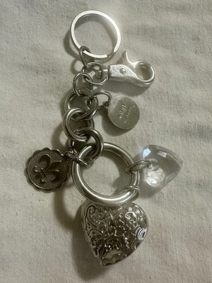 Kathy Van Zeeland Large VTG Silver•Hearts•Spade•Charm Keychain Fob Purse Jewelry - Image 1 of 4