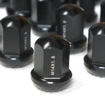 5x set Black 14x1.5 R14 Aluminum Lug Nuts Porsche 911 930 928 944 964 993 VW - Image 1 of 4