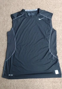 Nike Pro Combat Shirt Herren Lrg schwarz tailliert ärmellos DriFit hypercool Gym Tank - Bild 1 von 6