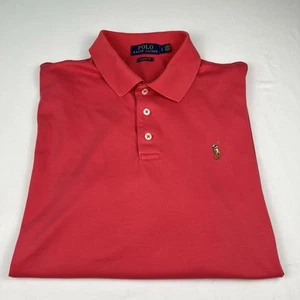 Polo Ralph Lauren Poloshirt Herren Large Rot Classic Fit Fleisch Pony Golf Preppy - Bild 1 von 9