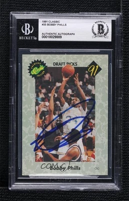 Selecciones clásicas del draft BAS 1991 Bobby Phills #35 BGS auténtico automático Foto 1 de 2