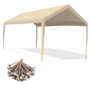 Carport Replacement Canopy Cover 10'X20' for Tent Top Garage Shelter Cover w/40 - Picture 1 of 5
