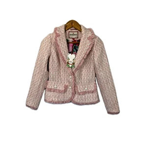 Joe Browns Tweed Blazer Womens UK 6 Pink Tailored Smart Feminine Chic Jacket - Picture 1 of 12
