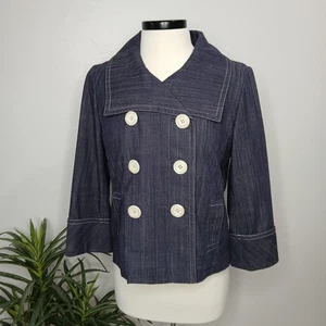 Ivy Jane Jeansjacke Damen Small Zweireiher Peacoat 3/4 Arm Cropped - Bild 1 von 13