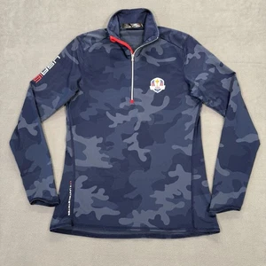 Chaqueta Ralph Lauren RLX Para Hombre Pequeña Azul Camuflada EE. UU. Ryder Cup 2016 1/4 Cremallera Pullover - Imagen 1 de 14