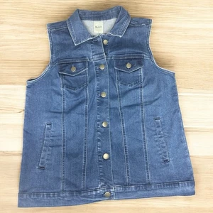 Blair gilet jeans adulto piccolo blu denim senza maniche tasche donna - Foto 1 di 7
