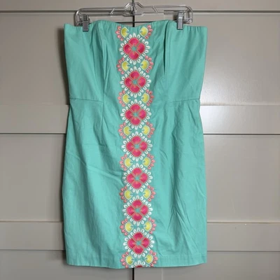 Vestido floral caribeño sin tirantes Vineyard Vines bordado para mujer talla 12” Foto 1 de 4