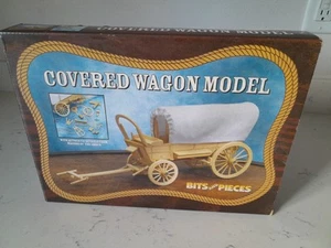Vintage New In Box Old West Wooden Covered Wagon Model Kit by Bits and Pieces - Picture 1 of 4