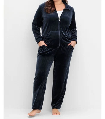 Sheego Hausanzug Relaxanzug 44 46 Anzug 2teilig Nicki Loungeanzug Relax #808 - Bild 1 von 4