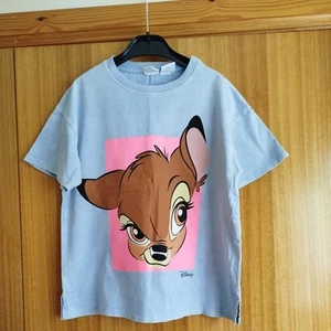Camiseta Zara Niñas Bambi Azul Grande 7 Años Disney Gráfico Usada en Excelente Condición Usada Una Vez - Imagen 1 de 7