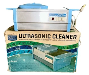 Vtg Retro Blue Solid State Sears Ultrasonic Cleaner Jewelry Dentures Tools 19w - Picture 1 of 24