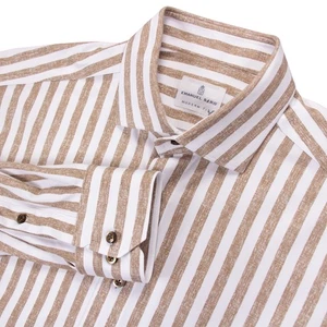 Emanuel Berg Modern Fit Herren L 16,5 braun weiß gestreift Stretch LS Hemd - Bild 1 von 16