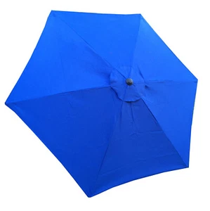 BELLRINO Patio Umbrella 9 ft Replacement Canopy for 6 Ribs Royal Blue Color - Picture 1 of 4