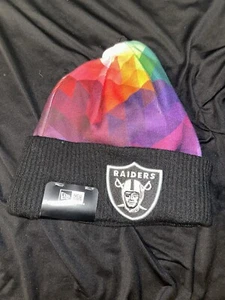 Men's Las Vegas Raiders New Era Black 2023 NFL Crucial Catch Cuffed Knit Hat - Picture 1 of 3
