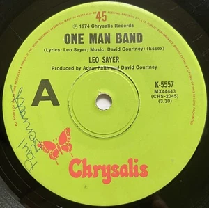 Leo Sayer One Man Band / Drop Back Vinyl Record 7” 45 RPM K-5557 Chrysalis 1974 - Picture 1 of 24