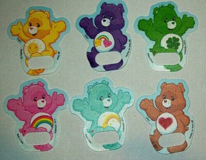 ASSORTED CARE BEARS FINGER PUPPETS OR CUPCAKE TOPPERS - PACK OF 12