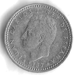 1987 Spain 1 Peseta World Coin - KM# 821 - Picture 1 of 2