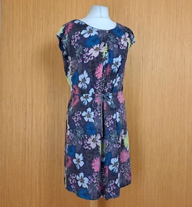 White Stuff Dress Grey Pink Blue Floral 10 Knee Length - Picture 1 of 9