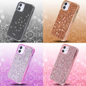 Shockproof Glitter Bling Case for iPhone 12 Mini Hybrid Protective Cover - Picture 1 of 34