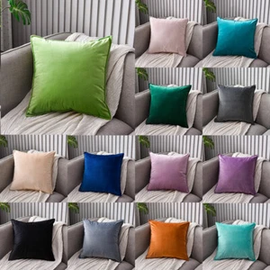 Velvet Plain Solid Colour Cushion Covers Decorative Pillow Case Cover Premium*AU - Picture 1 of 29