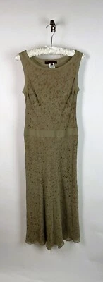 Винтажный 90-х SERINE PERAUDIN изысканный французский дизайнер серо-шелковый скольжения платье S - Изображение 1 из 4