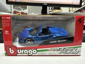 Bburago 1:43 Ferrari 488 Spider Diecast Metal Model Boy Toy Car New in Box - Picture 1 of 10