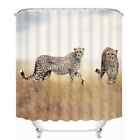 Two Leopards Watching 3D Shower Curtain Polyester Bathroom Decor Waterproof