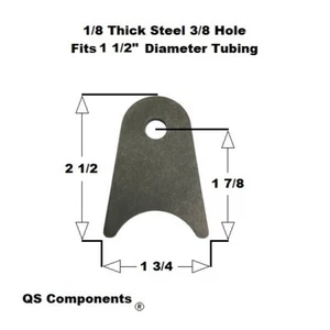 Pestaña de extremo de varilla de chasis agujero de 3/8" de 1/8" de grosor de 2 1/2" de alto (se adapta a 1 1/2" de diámetro Tubo) - Imagen 1 de 1